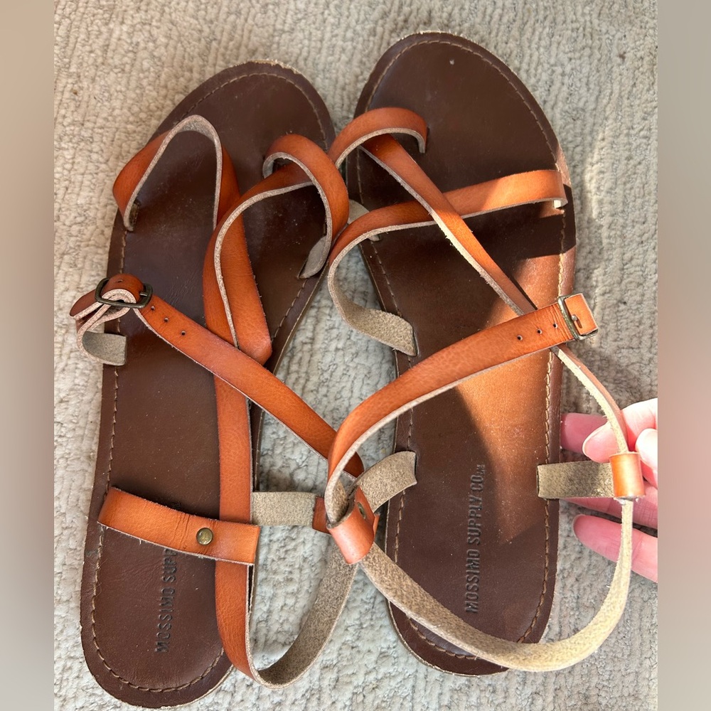 Brown leather sandals